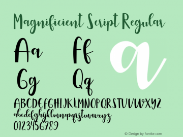 Magnificient Script Regular Version 001.001图片样张