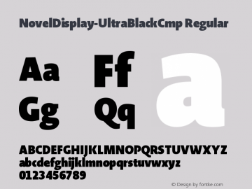 NovelDisplay-UltraBlackCmp Regular Version 1.20 Font Sample