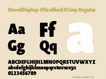 NovelDisplay-UltraBlackXCmp Regular Version 1.20 Font Sample