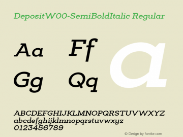 DepositW00-SemiBoldItalic Regular Version 1.00 Font Sample