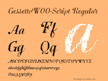 GessettoW00-Script Regular Version 1.00 Font Sample