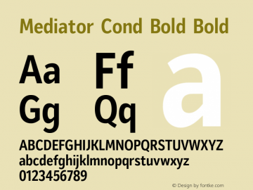 Mediator Cond Bold Bold Version 1.000图片样张