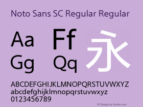 Noto Sans SC Regular Regular Version 1.00 March 25, 2017, initial release Font Sample