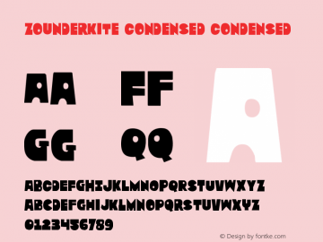 Zounderkite Condensed Condensed Version 1.0; 2017 Font Sample