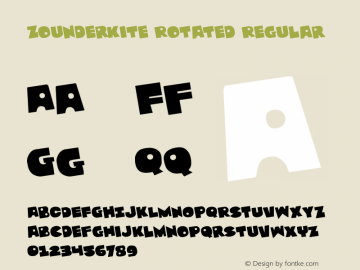 Zounderkite Rotated Regular Version 1.0; 2017 Font Sample