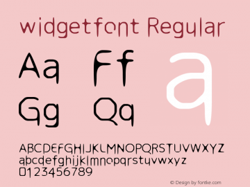 widgetfont Regular Version 1.00 March 26, 2017, initial release图片样张