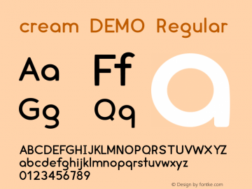cream DEMO Regular Version 1.000 Font Sample