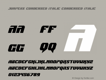 Jumpers Condensed Italic Condensed Italic Version 1.0; 2017图片样张
