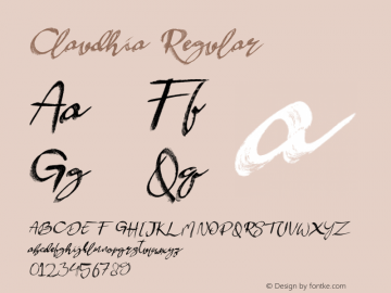 Claudhia Regular Version 1.000 Font Sample