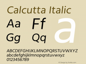 Calcutta Italic Version 2.000;PS 1.0;hotconv 1.0.79;makeotf.lib2.5.61930图片样张