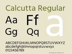 Calcutta Regular Version 2.000;PS 1.0;hotconv 1.0.79;makeotf.lib2.5.61930图片样张
