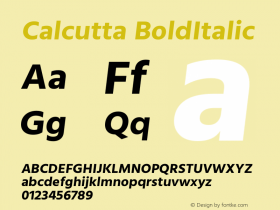 Calcutta BoldItalic Version 2.000;PS 1.0;hotconv 1.0.79;makeotf.lib2.5.61930图片样张
