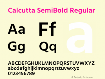 Calcutta SemiBold Regular Version 2.000;PS 1.0;hotconv 1.0.79;makeotf.lib2.5.61930 Font Sample