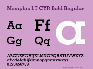 Memphis LT CYR Bold Regular Version 1.00图片样张