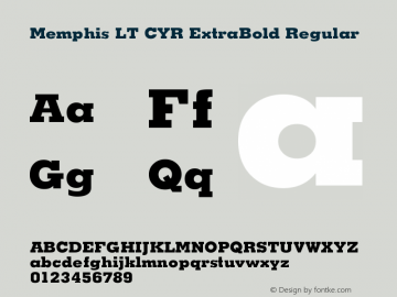 Memphis LT CYR ExtraBold Regular Version 1.00图片样张