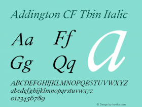 Addington CF Thin Italic Version 1.300图片样张