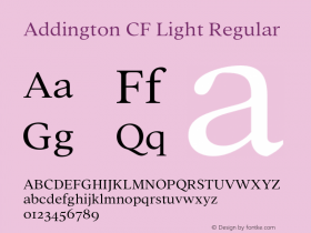 Addington CF Light Regular Version 1.300;PS 001.300;hotconv 1.0.88;makeotf.lib2.5.64775图片样张