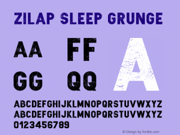 Zilap Sleep Grunge Version 1.00 March 28, 2017, initial release图片样张