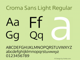 Croma Sans Light Regular Version 1.000 Font Sample