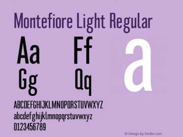 Montefiore Light Regular Version 2.000; ttfautohint (v1.5) Font Sample