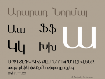 Ararat Normal 1.0 Tue Jul 20 15:49:35 1993 Font Sample