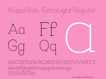 HogarSlab-ExtraLight Regular Version 1.00图片样张