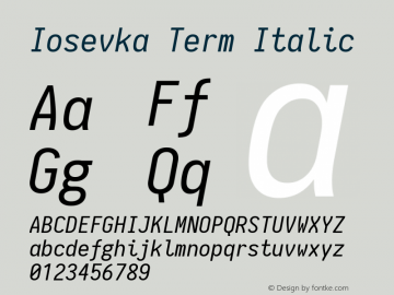 Iosevka Term Italic 1.11.5; ttfautohint (v1.6)图片样张