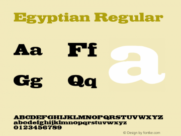 Egyptian Regular Altsys Fontographer 3.5  4/13/93图片样张