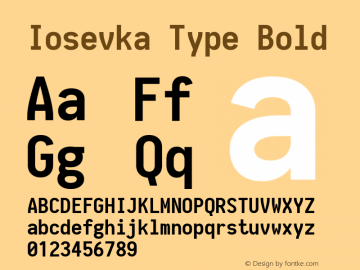 Iosevka Type Bold 1.11.5; ttfautohint (v1.6)图片样张