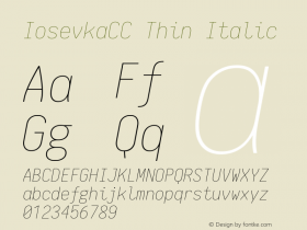 IosevkaCC Thin Italic 1.11.5; ttfautohint (v1.6)图片样张