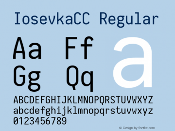 IosevkaCC Regular 1.11.5; ttfautohint (v1.6) Font Sample