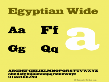 Egyptian Wide 1.0 Sun May 16 10:14:41 1999 Font Sample