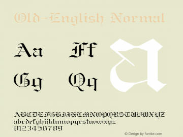 Old-English Normal 1.000 Font Sample