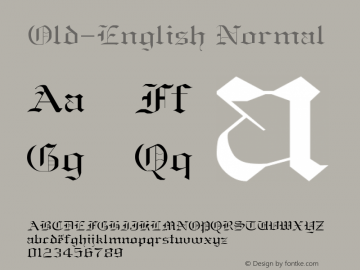 Old-English Normal 1.0 Thu Dec 08 15:59:43 1994 Font Sample