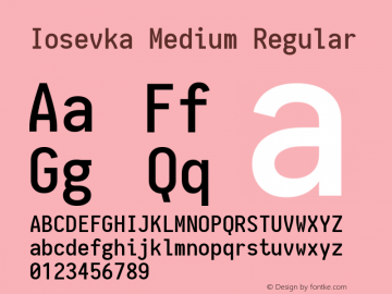 Iosevka Medium Regular 1.11.5; ttfautohint (v1.6)图片样张