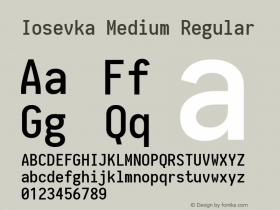 Iosevka Medium Regular 1.11.5; ttfautohint (v1.6) Font Sample