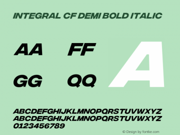 Integral CF Demi Bold Italic Version 1.100图片样张