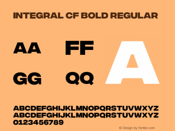 Integral CF Bold Regular Version 1.100 Font Sample