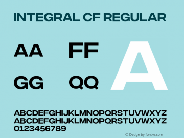 Integral CF Regular Version 1.100 Font Sample