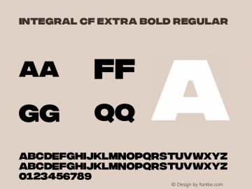 Integral CF Extra Bold Regular Version 1.100 Font Sample