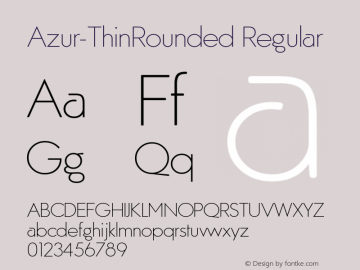 Azur-ThinRounded Regular Version 1.00 Font Sample