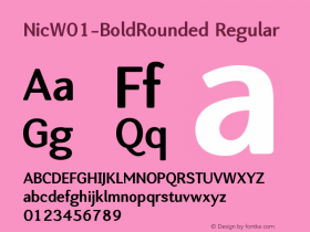 NicW01-BoldRounded Regular Version 1.40 Font Sample