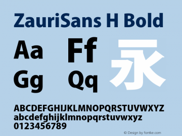 ZauriSans H Bold Version 6.003 December 10, 2016 Font Sample