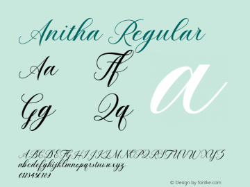Anitha Regular Version 1.000;PS 001.001;hotconv 1.0.56 Font Sample