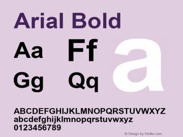 Arial Bold Version 3.00 Font Sample