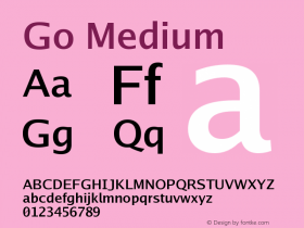 Go Medium Version 2.008; ttfautohint ( Font Sample