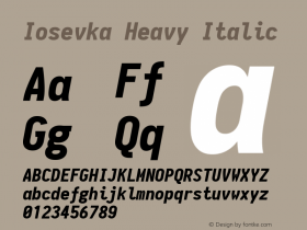 Iosevka Heavy Italic 1.12.0; ttfautohint (v1.6)图片样张