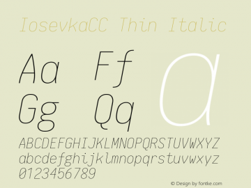 IosevkaCC Thin Italic 1.12.0; ttfautohint (v1.6)图片样张