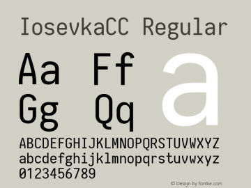 IosevkaCC Regular 1.12.0; ttfautohint (v1.6) Font Sample
