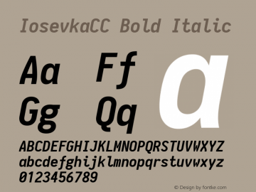 IosevkaCC Bold Italic 1.12.0; ttfautohint (v1.6) Font Sample